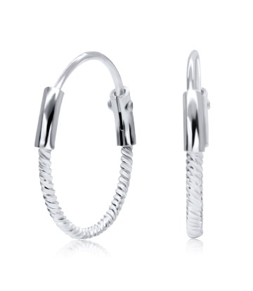 Twisted Silver Hoop Earring HO-700N 